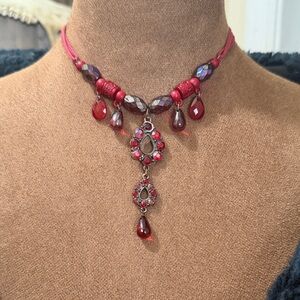 Elegant Red Beaded Necklace